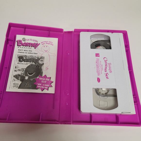 BARNEY Christmas Star VHS Clamshell Purple 2002 Preschool Holiday Songs Toddler - Picture 4 of 4